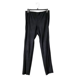 E3 Etcetera Pants Womens Size 4 Black Dress Trousers Faux Suede Front Panel Work